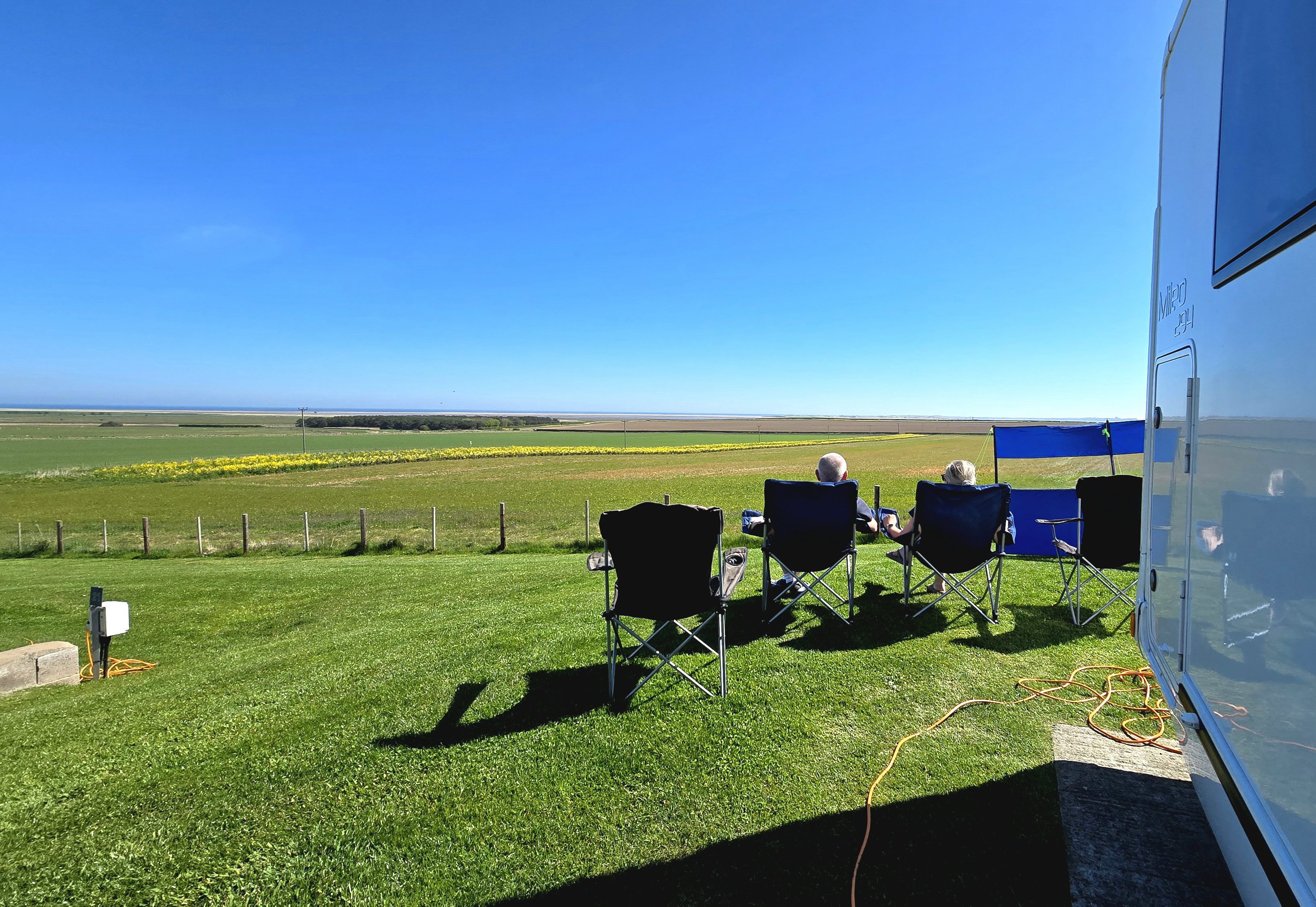 Campers looking out the sea from Pitch H21